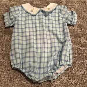 The Oaks Blue Checkered Kids One Piece - Sailboats